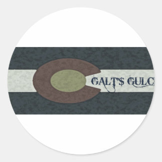 Galt's Gulch – 赤と青の組み合わせデザイン ラウンドシール