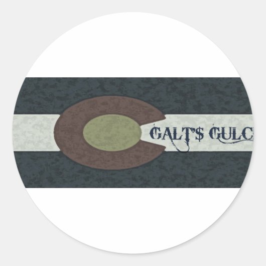 Galt's Gulch – 赤と青の組み合わせデザイン ラウンドシール (正面)