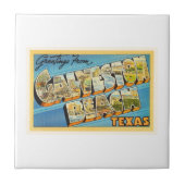 Galvestonのビーチのテキサス州TXのヴィンテージ旅行記念品 タイル (正面)