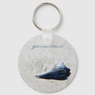 Galvestonの島の海の貝の青いキーホルダー キーホルダー
