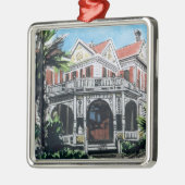 Galvestonの水彩画、1876年のF. Beissner House メタルオーナメント (左)