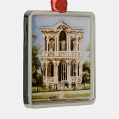 Galvestonの水彩画、1876年のLemeulのぎざぎざの家 メタルオーナメント (右)