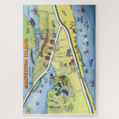 Galvestonテキサス州の漫画の地図 ジグソーパズル (縦)