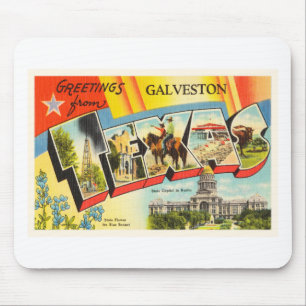 Galvestonテキサス州TXの古いヴィンテージ旅行記念品 マウスパッド