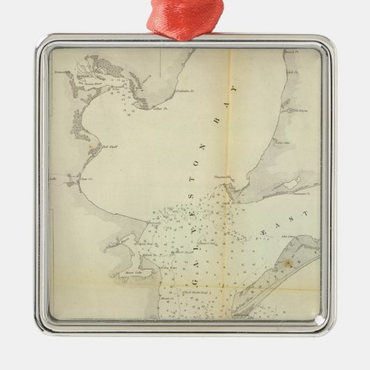 Galveston湾、テキサス州 メタルオーナメント (正面)