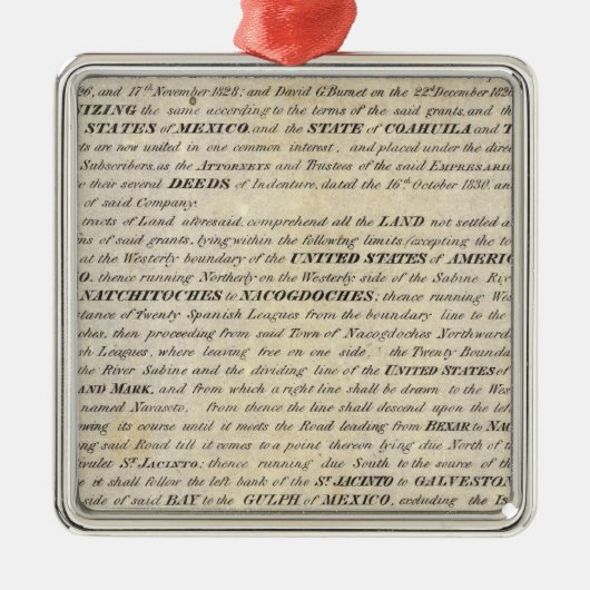 Galveston BayおよびTexas Land Company メタルオーナメント (正面)