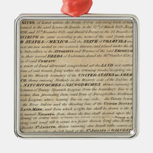 Galveston BayおよびTexas Land Company メタルオーナメント (正面)