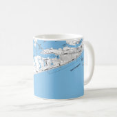 Galveston Beach Map Mug コーヒーマグカップ (正面右)