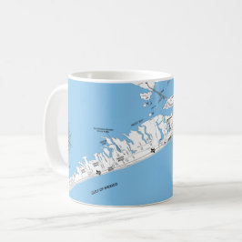 Galveston Beach Map Mug コーヒーマグカップ