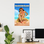 Galveston Island Texas Travel Poster Sea Eagle ポスター (ホームオフィス)