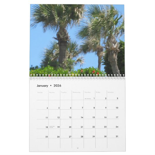 Galveston, Texas 2026 Calendar カレンダー (1月 2026)