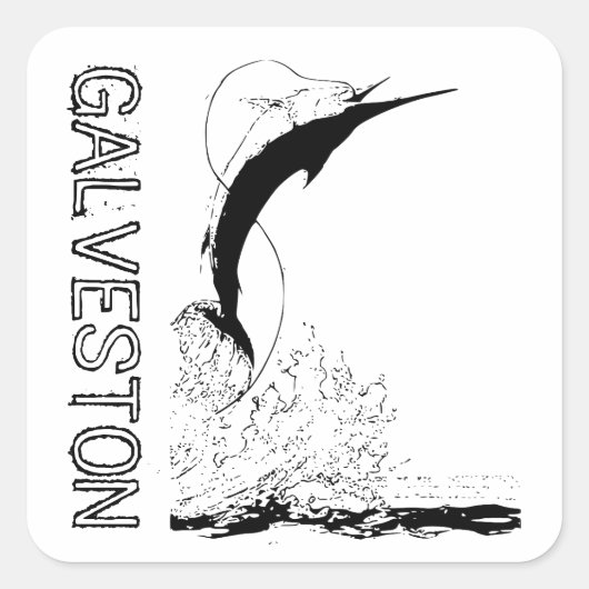 Galveston, TXスポーツフィッシング スクエアシール (正面)