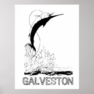Galveston, TXスポーツフィッシング ポスター