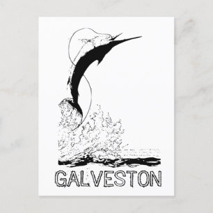 Galveston, TXスポーツフィッシング ポストカード