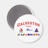 Galveston TX信号フラグ マグネット (正面/裏面)