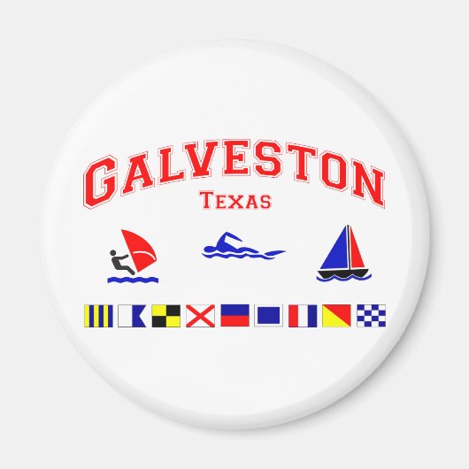 Galveston TX信号フラグ マグネット (正面)