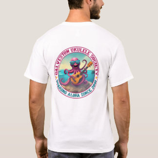 Galveston UkuleleメンズTシャツラウンドタコバック Tシャツ