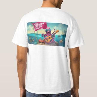 Galveston Ukulele Society GUSメンズバナーTシャツ Tシャツ