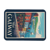 Galway Ireland Illustration Travel Art Vintage マグネット (横)