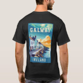 Galway Ireland Travel Poster Tシャツ (裏面)
