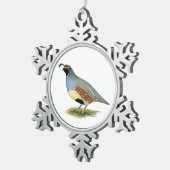 Gambelの砂漠のウズラ スノーフレークピューターオーナメント (右)