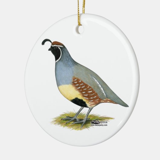 Gambelの砂漠のウズラ セラミックオーナメント (左)