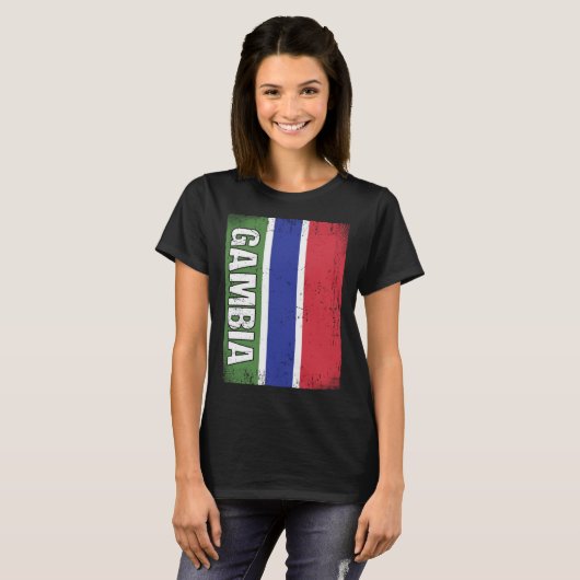 Gambian Flag Gambia Tシャツ (正面フル)