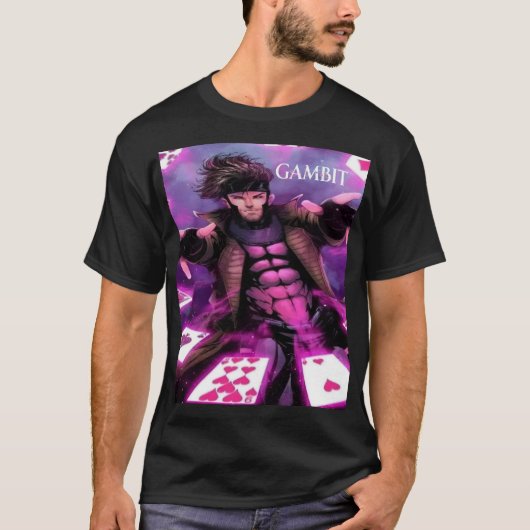 Gambit X-Men – Kinetic Cards Power Design Tシャツ (正面)