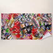 Gamblers Delight - Las Vegas Icons ビーチタオル (正面)