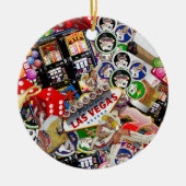 Gamblers Delight - Las Vegas Icons Background セラミックオーナメント (正面)