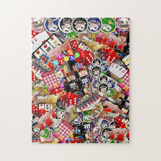 Gamblers Delight - Las Vegas Icons Collage ジグソーパズル (縦)