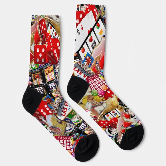 Gamblers Delight - Las Vegas Icons Collage ソックス (右)