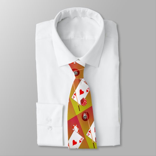 Gambler's Paradise Ace Hearts, Poker, Dice, Pool ネクタイ (タイ)