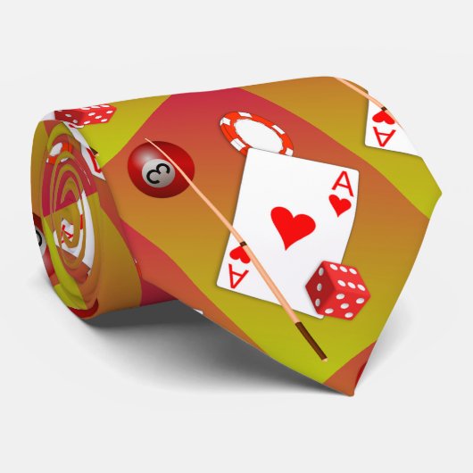Gambler's Paradise Ace Hearts, Poker, Dice, Pool ネクタイ (ロール)