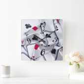 Gambling cards スクエア壁時計 (ホーム)