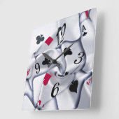 Gambling cards スクエア壁時計 (傾斜)