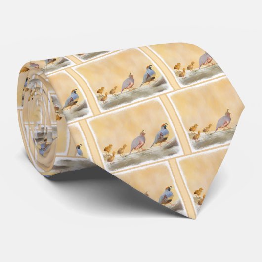 Gambrel's Quail Painting Original Bird Art ネクタイ (ロール)