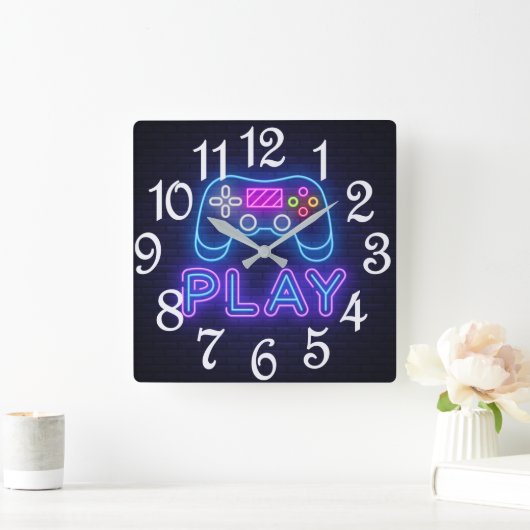 Game Controller スクエア壁時計 (ホーム)