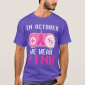 Game Controller In October We Wear Pink Gaming fri Tシャツ (正面)
