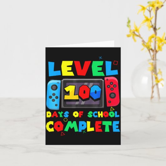 Game Controller Level 100 Days Of School Complete カード (黄色い花)