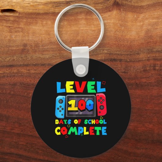 Game Controller Level 100 Days Of School Complete  キーホルダー (正面)