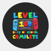 Game Controller Level 100 Days Of School Complete ラウンドシール (正面)