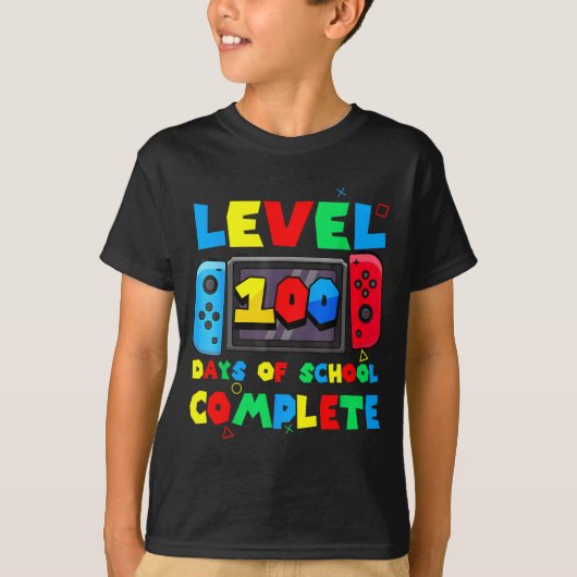 Game Controller Level 100 Days Of School Complete  Tシャツ (正面)