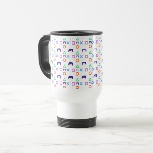 Game Controller Pattern Mug | Cool Gamer トラベルマグ (正面左)