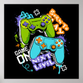 Game controllers Graffiti  Gaming Born To Play  ポスター (正面)