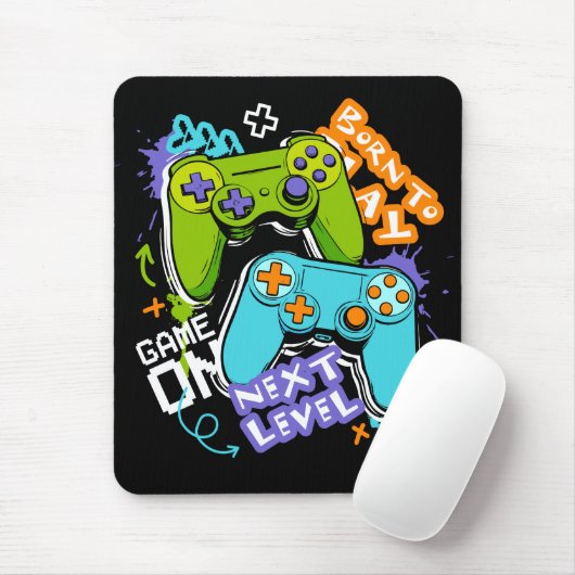 Game controllers Graffiti  Gaming Born To Play  マウスパッド (マウス)