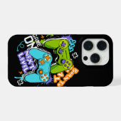 Game controllers Graffiti  Gaming Born To Play  iPhoneケース (裏面横)