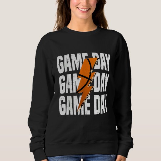 Game Day Basketball Leopard Lightning スウェットシャツ (正面)