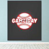 Game Day Cracked Baseball Sports Graphic キャンバスプリント (インサイチュ (ウッドフロア))