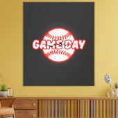 Game Day Cracked Baseball Sports Graphic キャンバスプリント (インサイチュ (リビング))